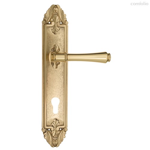 Дверная ручка Venezia Callisto CYL на планке PL90 полированная латунь - Venezia Collezione