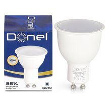 Светодиодная лампа 9Вт, MR16, 220В, GU10, 3000K, 720Лм, Ra>80, 110°, D50хH65мм, Dim Triac, Се - Donel