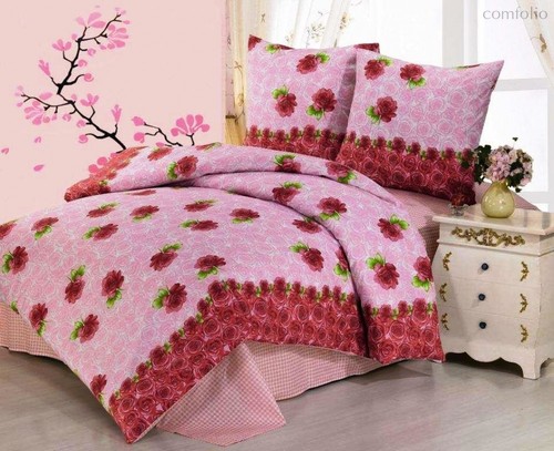 Комплект постельного белья П-10, цвет розовый, Семейный - Valtery