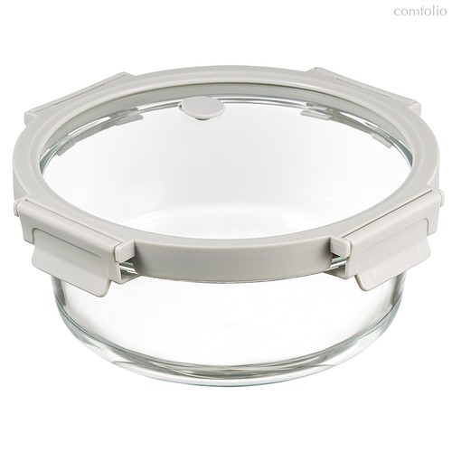 Контейнер для запекания и хранения круглый с крышкой, 1,3 л, светло-серый - Smart Solutions