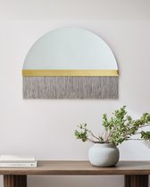 Декоративное зеркало Арья с серой бахромой, цвет золотой - Louvre Home