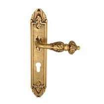 Дверная ручка Venezia Lucrecia CYL на планке PL90 французское золото + коричневый - Venezia Collezione