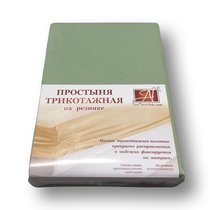 Простыня на резинке ПТР-ОЛ-160 Оливковый трикотажная 160х200х20 - АльВиТек