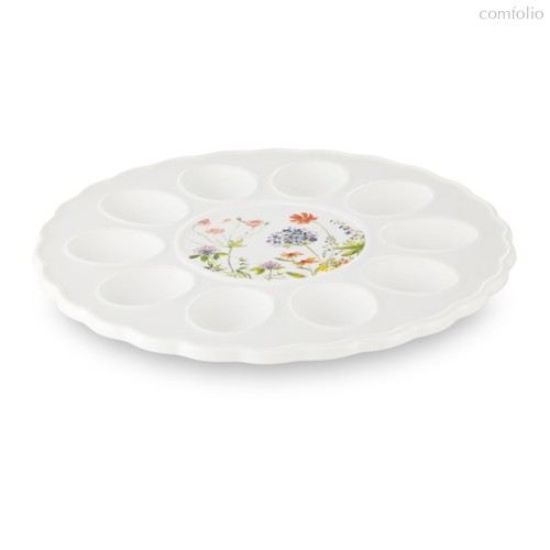 Блюдо для 10 яиц круглое Decor de table 28 см, керамика, белое - Decor De Table
