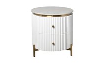 Тумбочка 2 ящика с мраморной столешницей d51x55см - Garda Decor