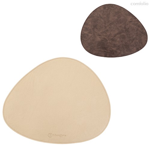 Салфетка сервировочная Drop, 33х41 см, коричневая/золотистый металлик - Liberty Jones