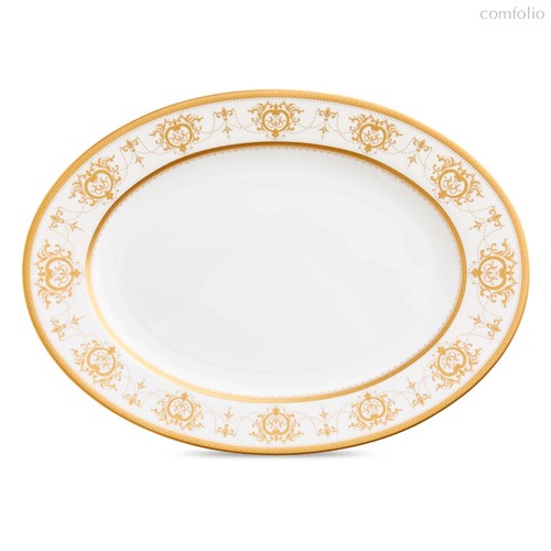 Блюдо овальное Narumi Золотая тиара 32х23 см, фарфор костяной - Narumi