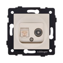 Розетка двойная TV (мама) + телефонная розетка RJ11, золотой Kollinger REA-013GD для Aspekt, Eleganz, Reflex - Kollinger