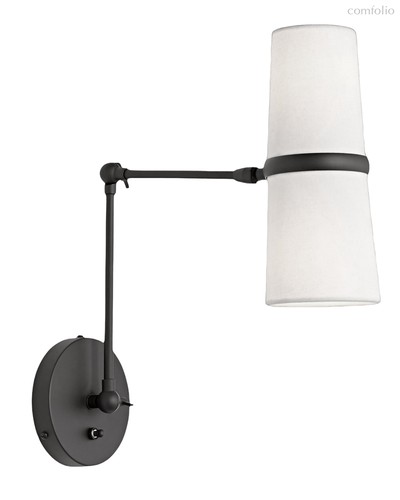 Чёрное бра Флемиш на шарнире, цвет черный - Louvre Home