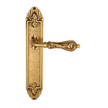 Дверная ручка Venezia Monte Cristo на планке PL90 французское золото + коричневый - Venezia Collezione