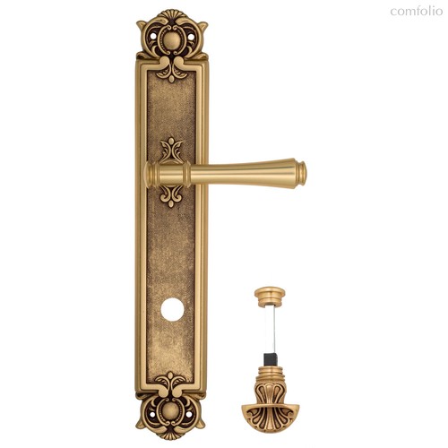 Дверная ручка Venezia Callisto WC-4 на планке PL97 французское золото + коричневый - Venezia Collezione