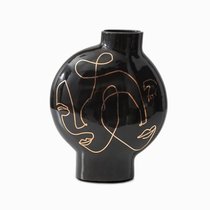 Ваза Faces Print высота 42, цвет черный - Cosmo