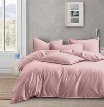Комплект постельного белья ОCA-7-003-Пыльная Роза Семейный Сатин Однотонный+ нав-ки 70х70х2шт.+ 50х70х2шт. - АльВиТек