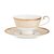 Чашка чайная с блюдцем Narumi Золотой ноктюрн 230 мл, фарфор костяной - Narumi