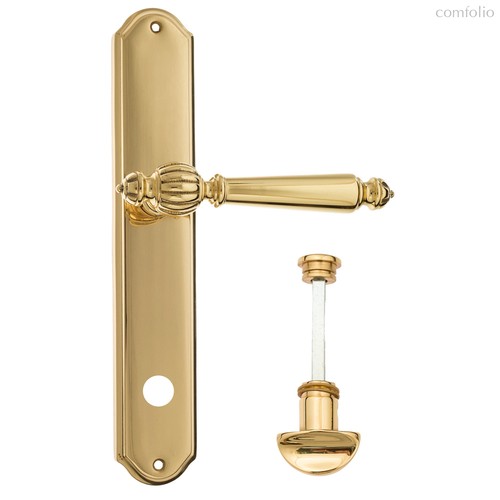 Дверная ручка Venezia Pellestrina WC-2 на планке PL02 полированная латунь - Venezia Collezione
