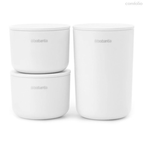Набор контейнеров для ванной комнаты Brabantia 3 предмета, белый, цвет белый - Brabantia