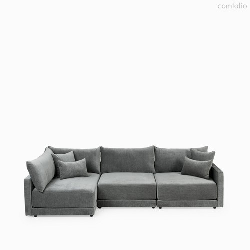 Угловой диван Mia левосторонний, цвет серый - Cosmo Red