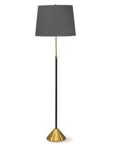 Торшер с чёрным абажуром Фрай, цвет золотой - Louvre Home