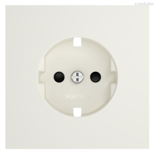 Накладка для розетки с заземлением и защитными шторками, S70 хлопок - Voltum