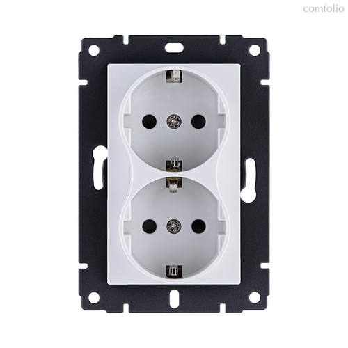 Розетка штепсельная SCHUKO двойная 16A/250 В, белый Kollinger REA-032WH для Aspekt, Eleganz, Reflex - Kollinger