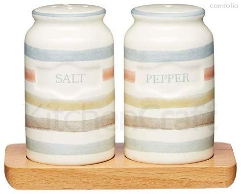 Классик Набор соль и перец на деревянной подставке 12х9см - KitchenCraft