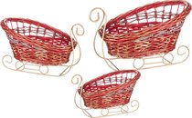Набор Декоративных Саней Из 3-Х Шт. L:51x35x13/27S:32x22x8/16 см
