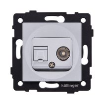 Розетка двойная TV (мама) + RJ45 Cat.6, серый Kollinger REA-012GY для Aspekt, Eleganz, Reflex - Kollinger