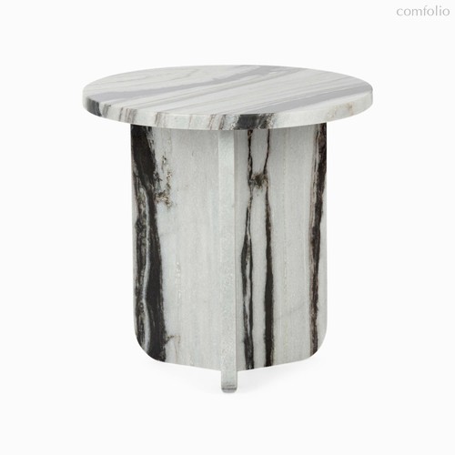 Кофейный столик Pia диаметр 41, цвет белый/серый - Cosmo