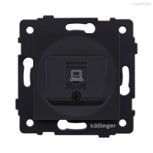 Розетка Ethernet RJ45 Cat.6, черный матовый Kollinger REA-018BM для Aspekt, Eleganz, Reflex - Kollinger