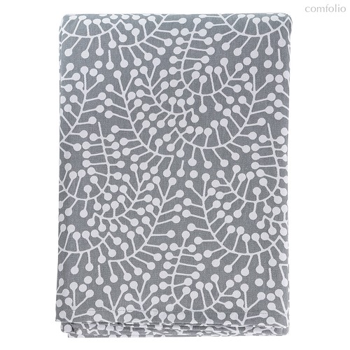 Скатерть серого цвета с принтом Спелая Смородина из коллекции Scandinavian touch, 170х170 см - Tkano