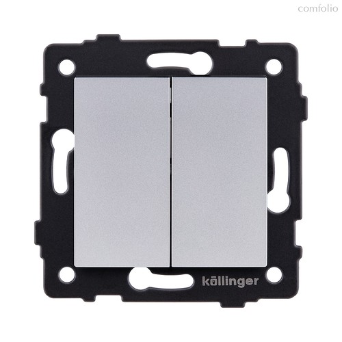 Выключатель 2-клавишный 10А/250В, серый Kollinger REA-S-007GY для Aspekt, Eleganz, Reflex - Kollinger