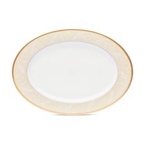 Блюдо овальное Narumi Золотой ноктюрн 38 см, фарфор костяной - Narumi