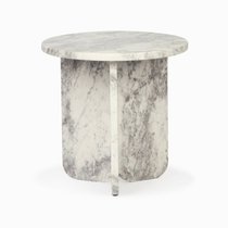 Кофейный столик Pia диаметр 41, цвет белый/фиолетовый - Cosmo