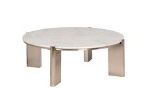 Стол журнальный натур. белый мрамор Касс Белый (Cass White) d 105x37см - Garda Decor