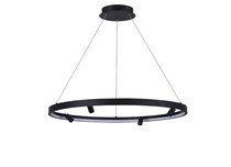 Aura Spot подвесной Led св-к, AC220-240В, 40Вт, 2200Lm, 3000K, D800xH1500мм, споты 4х3Вт, Ra>80, габариты профиля W13хH35мм, 45°, IP20, черный - Donolux