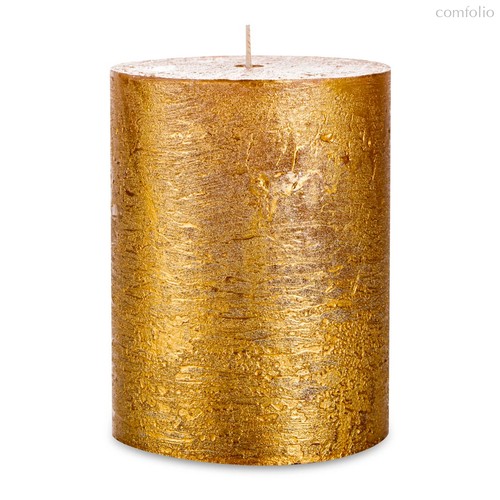 Свеча цилиндрическая Luz your senses 13 см, золотистый металлик - Rasteli