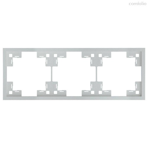 Трехместная рамка 35830 SV, серебро - Rikett