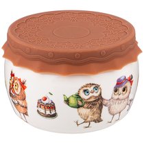 Банка с Силиконовой Крышкой Совушки 500М л