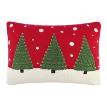 Подушка вязаная с новогодним рисунком Festive Wood из коллекции New Year Essential, 40x60 см - Tkano