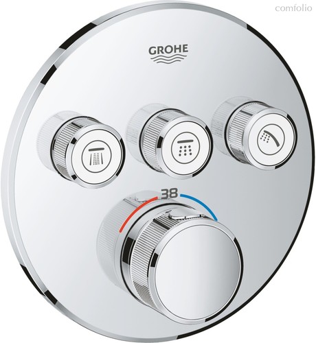 29121000 Grohtherm SmartControl Внешняя часть термостатического смесителя на 3 выхода, хром - Grohe