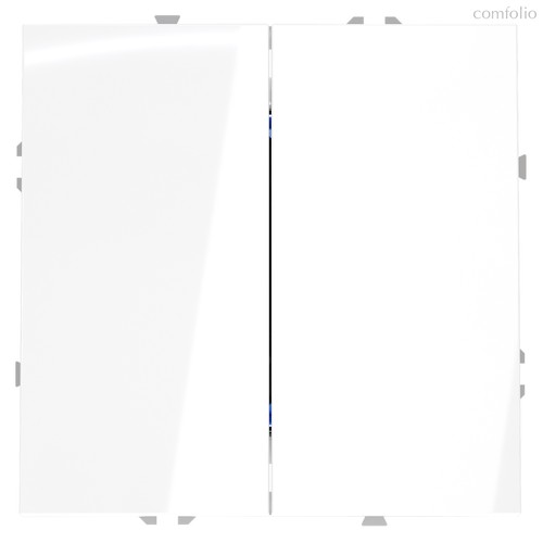 Перекрестный переключатель встраиваемый VOLTUM S70 двухклавишный 10А, белый глянцевый - Voltum