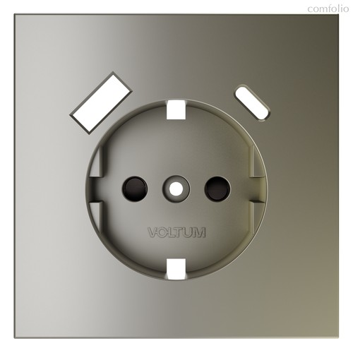 Накладка для розетки с заземлением и защитными шторками, с USB A+C, S70 шелк - Voltum