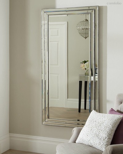 Зеркало в полный рост Анри, цвет античное серебро - Louvre Home