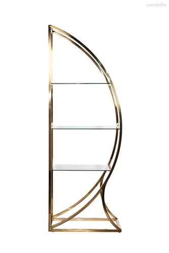 Стеллаж "Полусфера" прозрачное стекло/золото блестящий 71x48x202см - Garda Decor