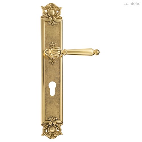 Дверная ручка Venezia Pellestrina CYL на планке PL97 полированная латунь - Venezia Collezione