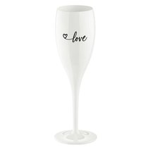 Бокал для шампанского с надписью LOVE 2.0, белый - Koziol