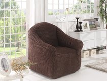 Чехол для кресла "KARNA" без юбки, цвет коричневый - Bilge Tekstil