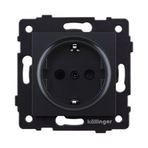 Розетка штепсельная SCHUKO 16A/250 В, черный матовый Kollinger REA-002BM для Aspekt, Eleganz, Reflex - Kollinger