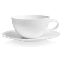Чашка чайная с блюдцем Mix&Match "Синергия" 250мл (белый декор) - Mix&Match