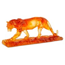 Фигурка Decor de Table Pate de Verre Cristal Пума 22 см, хрустальное тесто, темно-янтарная, п/к